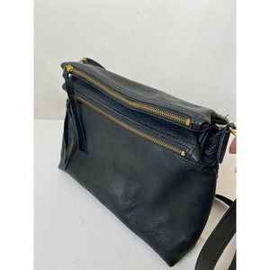 Margot Double Zipper Leather Crossbody Bag